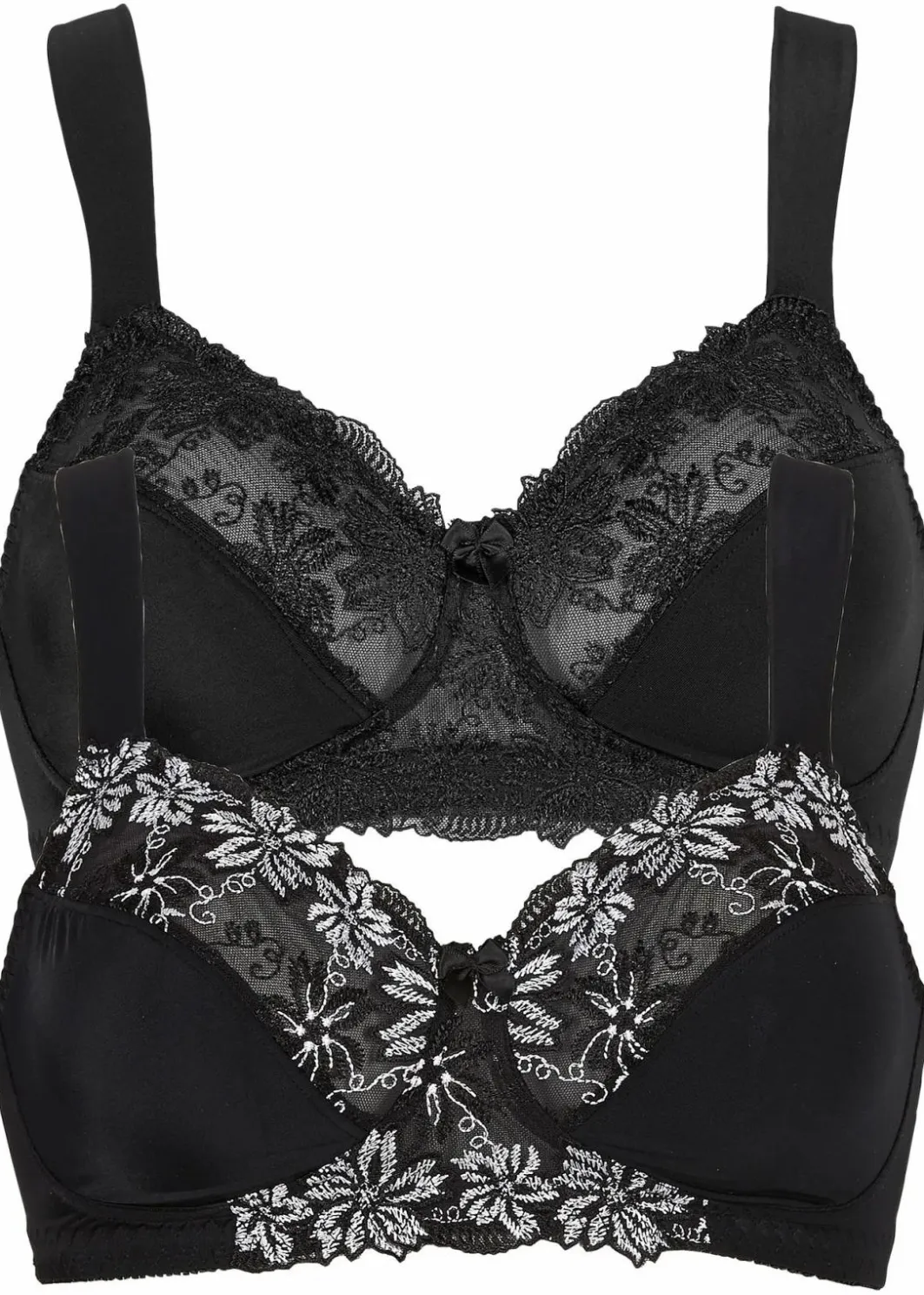 Damen bonprix Große Cups D-H|Bhs|BH ohne Bügel mit gepolsterten Trägern (2er Pack)
