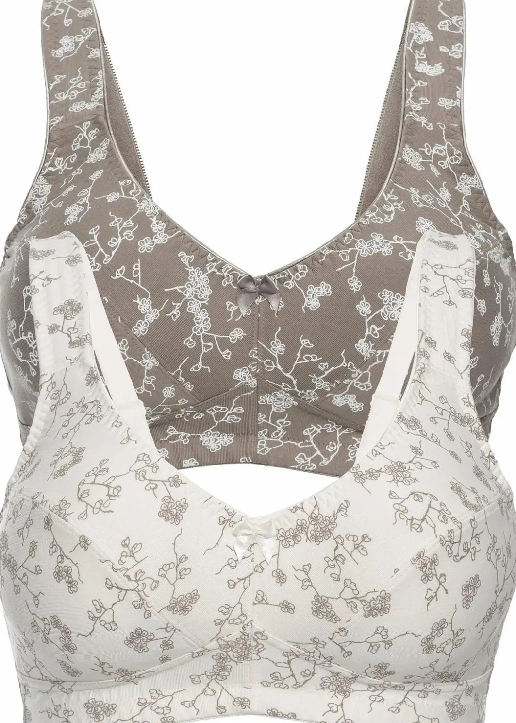 Damen bonprix Große Cups D-H|Nachhaltigere Materialien|BH ohne Bügel mit weicher Bio-Baumwolle (2er Pack)