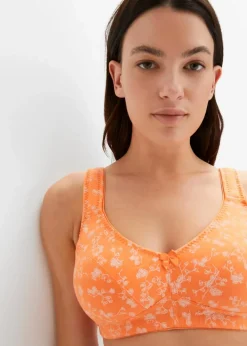 Damen bonprix Große Cups D-H|Nachhaltigere Materialien|BH ohne Bügel mit weicher Bio-Baumwolle (2er Pack)