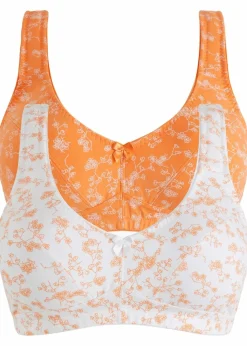 Sale BH ohne Bügel mit weicher Bio-Baumwolle (2er Pack) Damen Große Cups D-H|Nachhaltigere Materialien