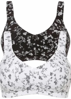 Outlet BH ohne Bügel mit weicher Bio-Baumwolle (2er Pack) Damen Große Cups D-H|Nachhaltigere Materialien