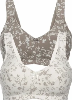 New BH ohne Bügel mit weicher Bio-Baumwolle (2er Pack) Damen Große Cups D-H|Nachhaltigere Materialien