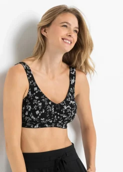 Damen bonprix Große Cups D-H|Nachhaltigere Materialien|BH ohne Bügel mit weicher Bio-Baumwolle (2er Pack)