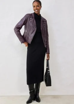Hot Bikerjacke aus Nappaleder Damen Bekleidung·Hosen|Premium