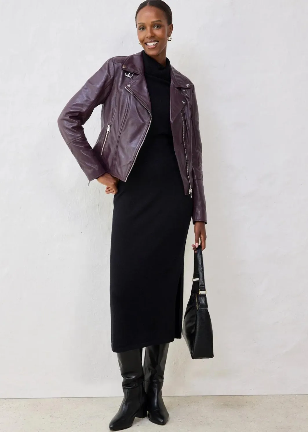 Hot Bikerjacke aus Nappaleder Damen Bekleidung·Hosen|Premium