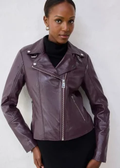 Hot Bikerjacke aus Nappaleder Damen Bekleidung·Hosen|Premium