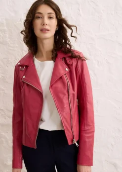 Damen bonprix Jacken & Mäntel|Premium|Bikerjacke aus Nappaleder
