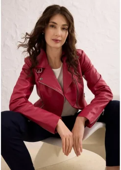 Damen bonprix Jacken & Mäntel|Premium|Bikerjacke aus Nappaleder