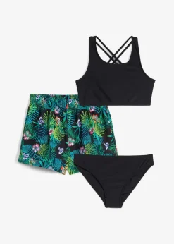 Kinder bonprix Jungen|Mädchen|Bikini und Badeunterteil (3-tlg.Set)