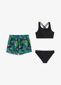 Kinder bonprix Jungen|Mädchen|Bikini und Badeunterteil (3-tlg.Set)