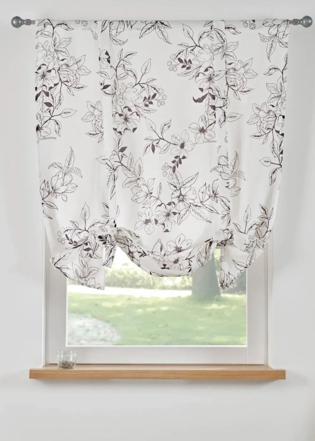 Clearance Bindegardine mit Blumendruck Raffrollos