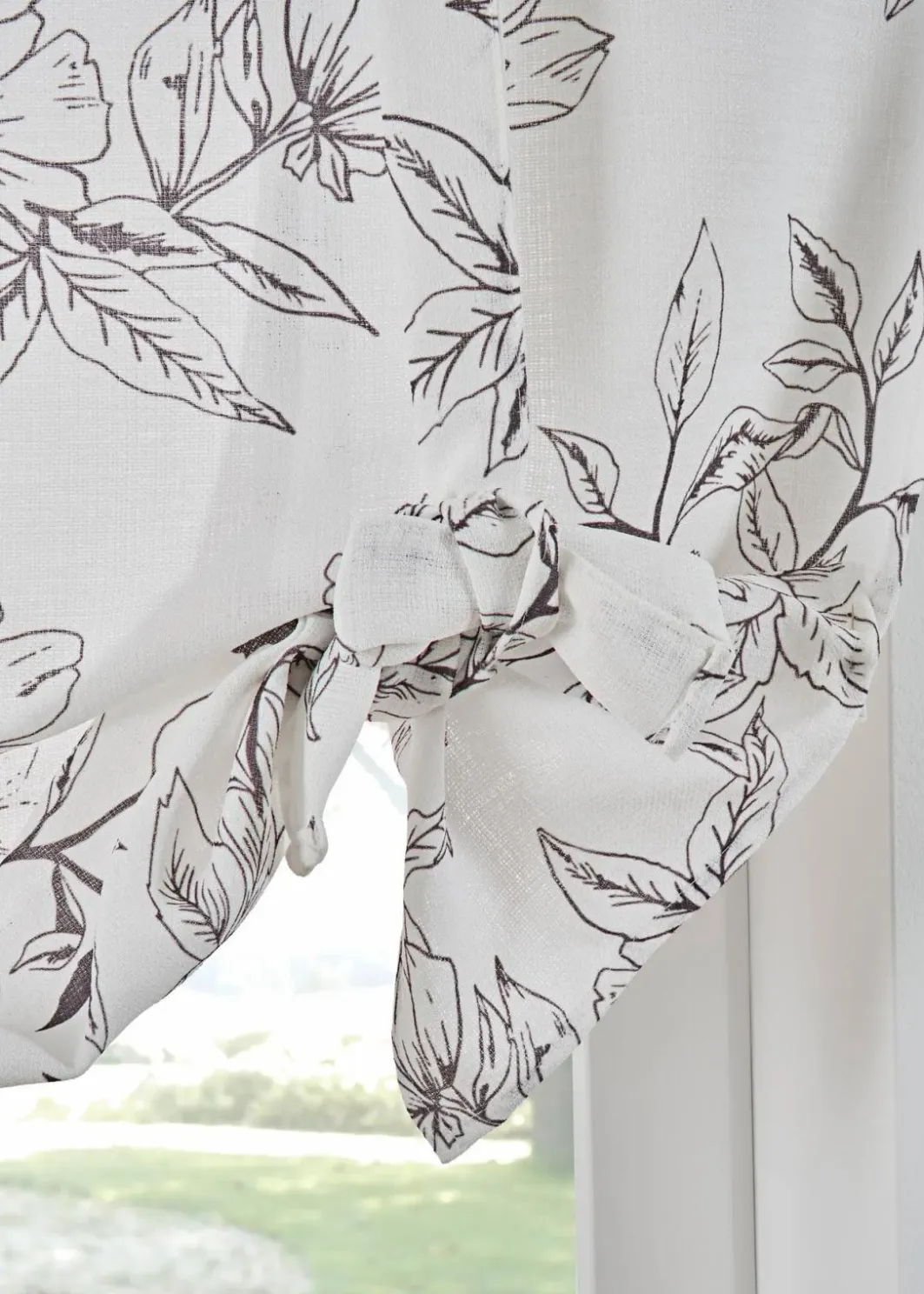 Clearance Bindegardine mit Blumendruck Raffrollos