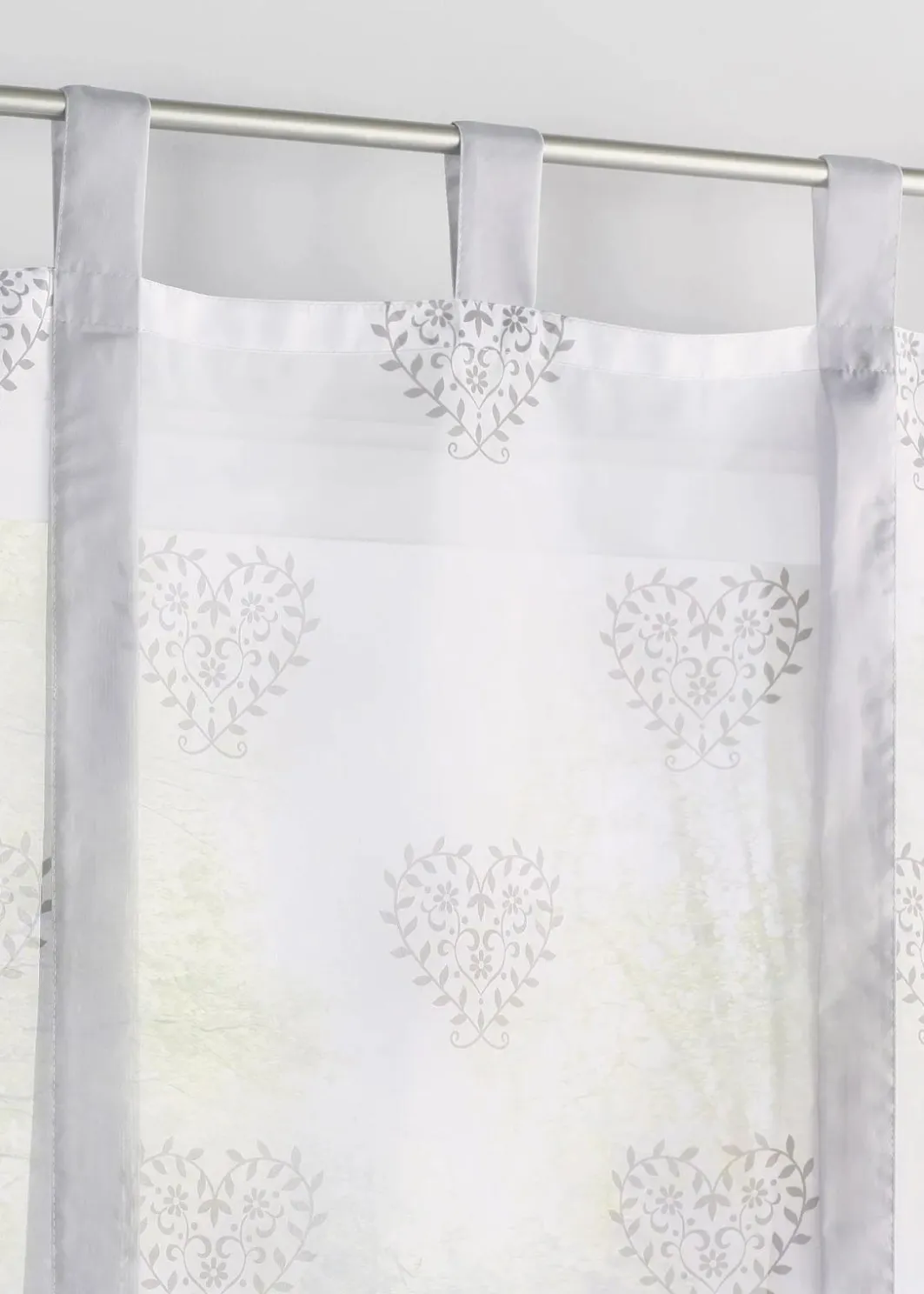 bonprix Raffrollos|Bindegardine mit Herz Druck mit recyceltem Polyester