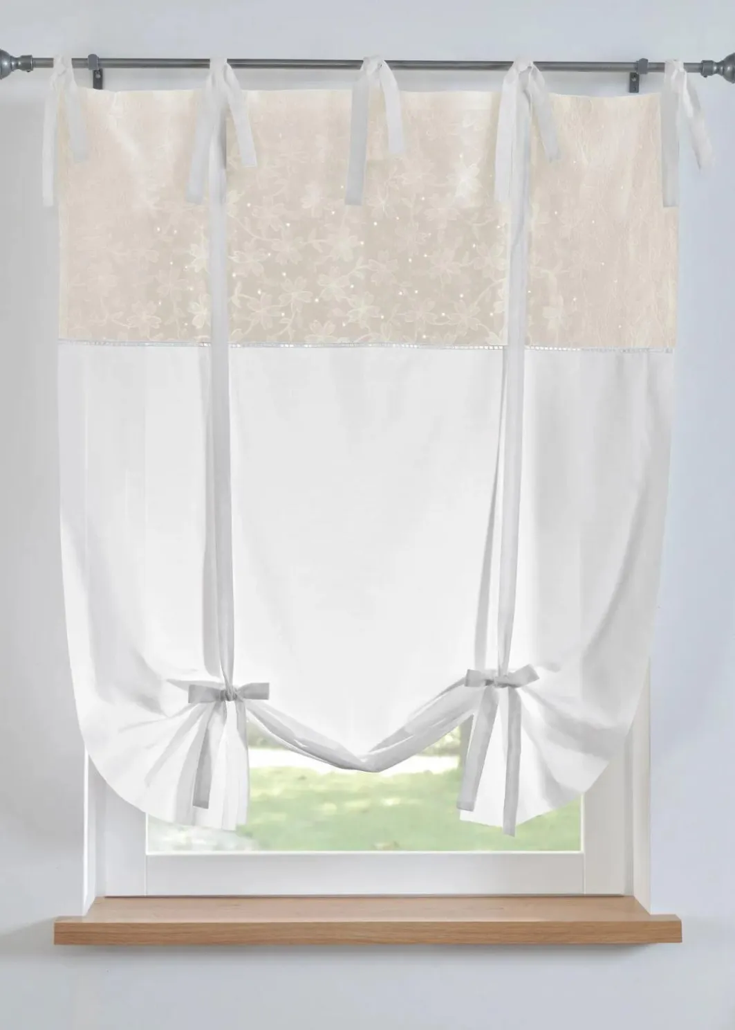 bonprix Raffrollos|Bindegardine mit Stickerei