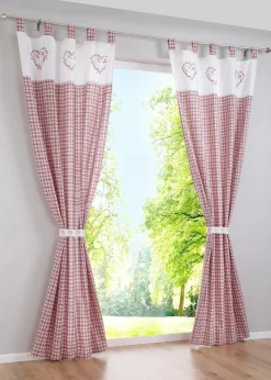 bonprix Vorhänge|Bio Baumwoll Vorhang mit Raffhalter (1er Pack)