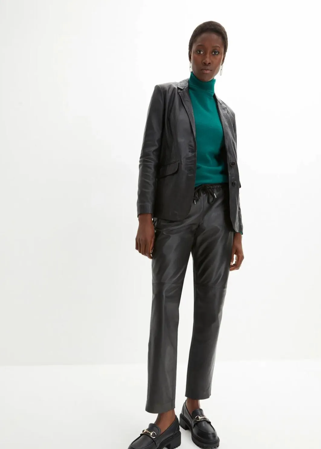 Damen bonprix Blazer|Premium|Blazer aus Lammnappa