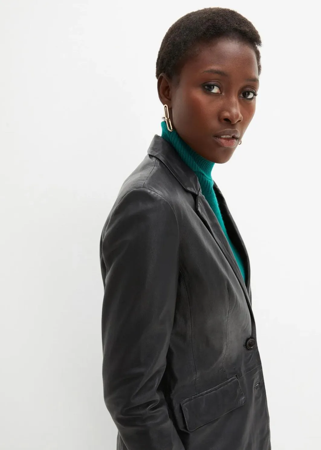 Damen bonprix Blazer|Premium|Blazer aus Lammnappa