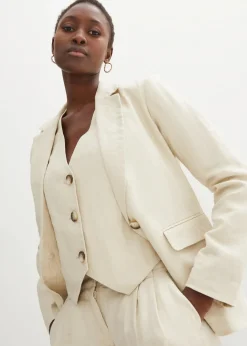 Damen bonprix Bekleidung·Basics|Blazer|Blazer aus reinem Leinen