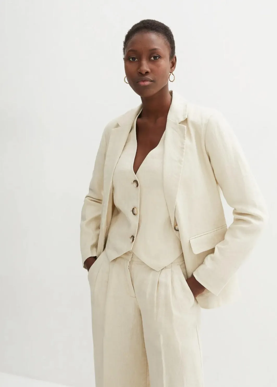 Damen bonprix Bekleidung·Basics|Blazer|Blazer aus reinem Leinen