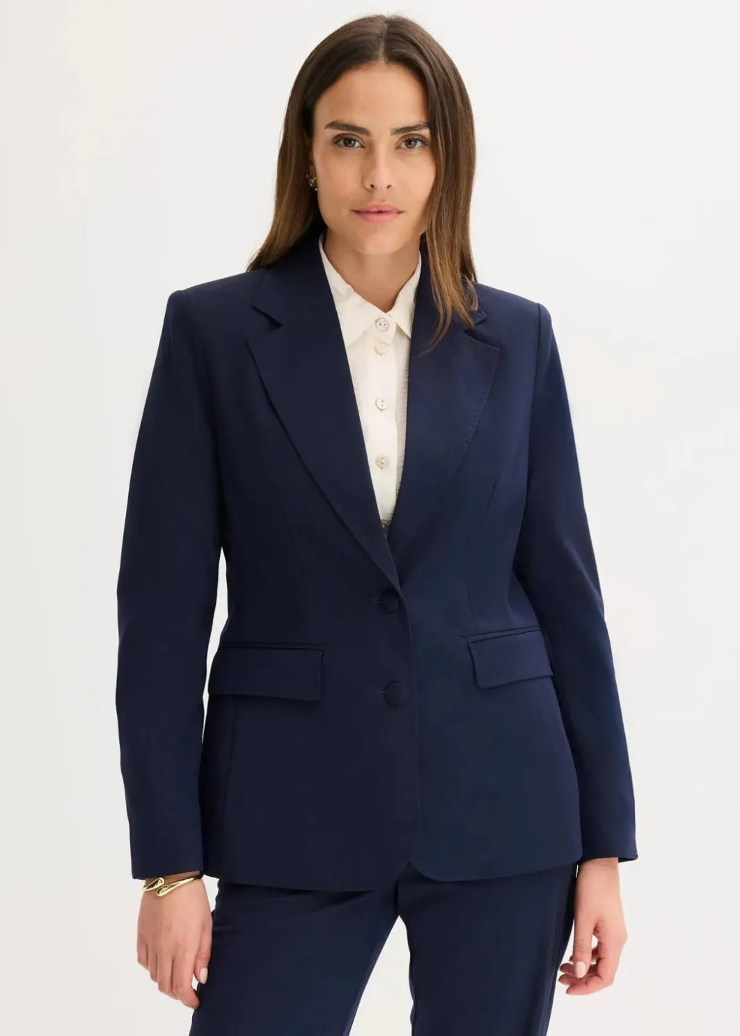 Damen bonprix Bekleidung·Basics|Blazer|Blazer mit dekorativen Handstich Details