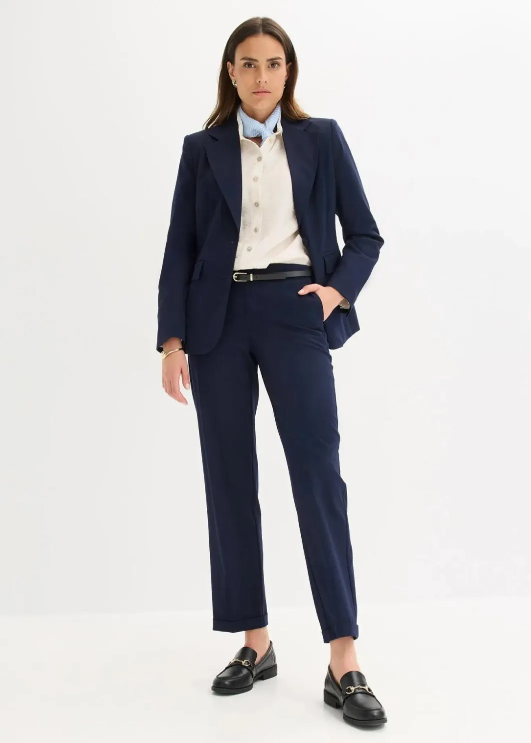 Damen bonprix Bekleidung·Basics|Blazer|Blazer mit dekorativen Handstich Details