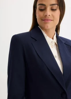 Damen bonprix Bekleidung·Basics|Blazer|Blazer mit dekorativen Handstich Details
