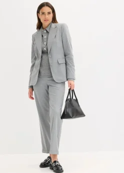 Online Blazer mit dekorativen Handstich Details Damen Blazer|Bekleidung·Basics