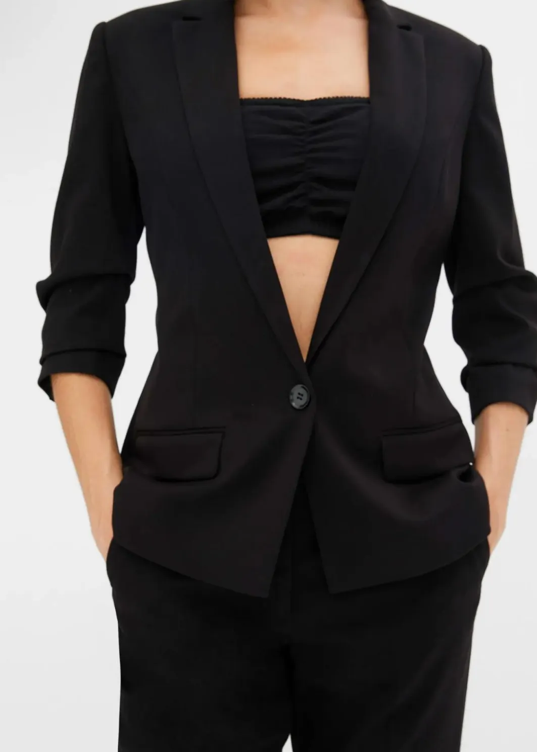 Damen bonprix Nachhaltigere Materialien|Blazer|Blazer mit drapierten Ärmeln