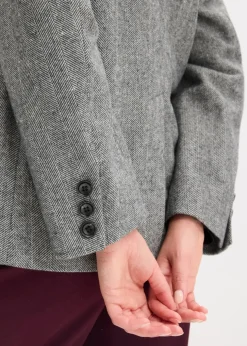 Outlet Blazer mit Fischgratmuster und Wollanteil Damen Blazer|Bekleidung·Basics