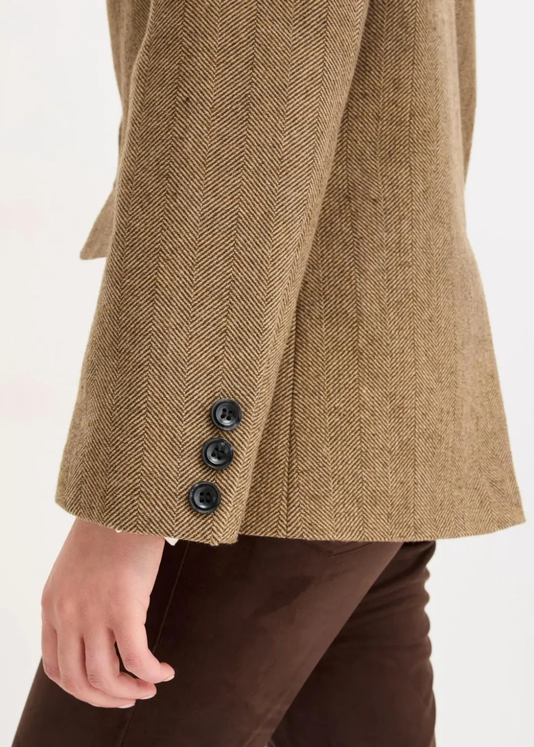 Damen bonprix Bekleidung·Basics|Blazer|Blazer mit Fischgratmuster und Wollanteil