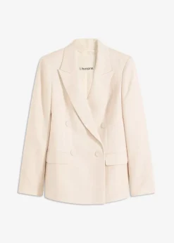 Damen bonprix Blazer|Bekleidung·Basics|Blazer mit Lyocell im Crinklelook