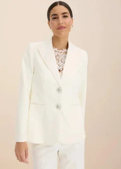 Damen bonprix Blazer|Blazer mit Schmuckknöpfen