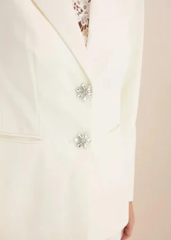 Damen bonprix Blazer|Blazer mit Schmuckknöpfen