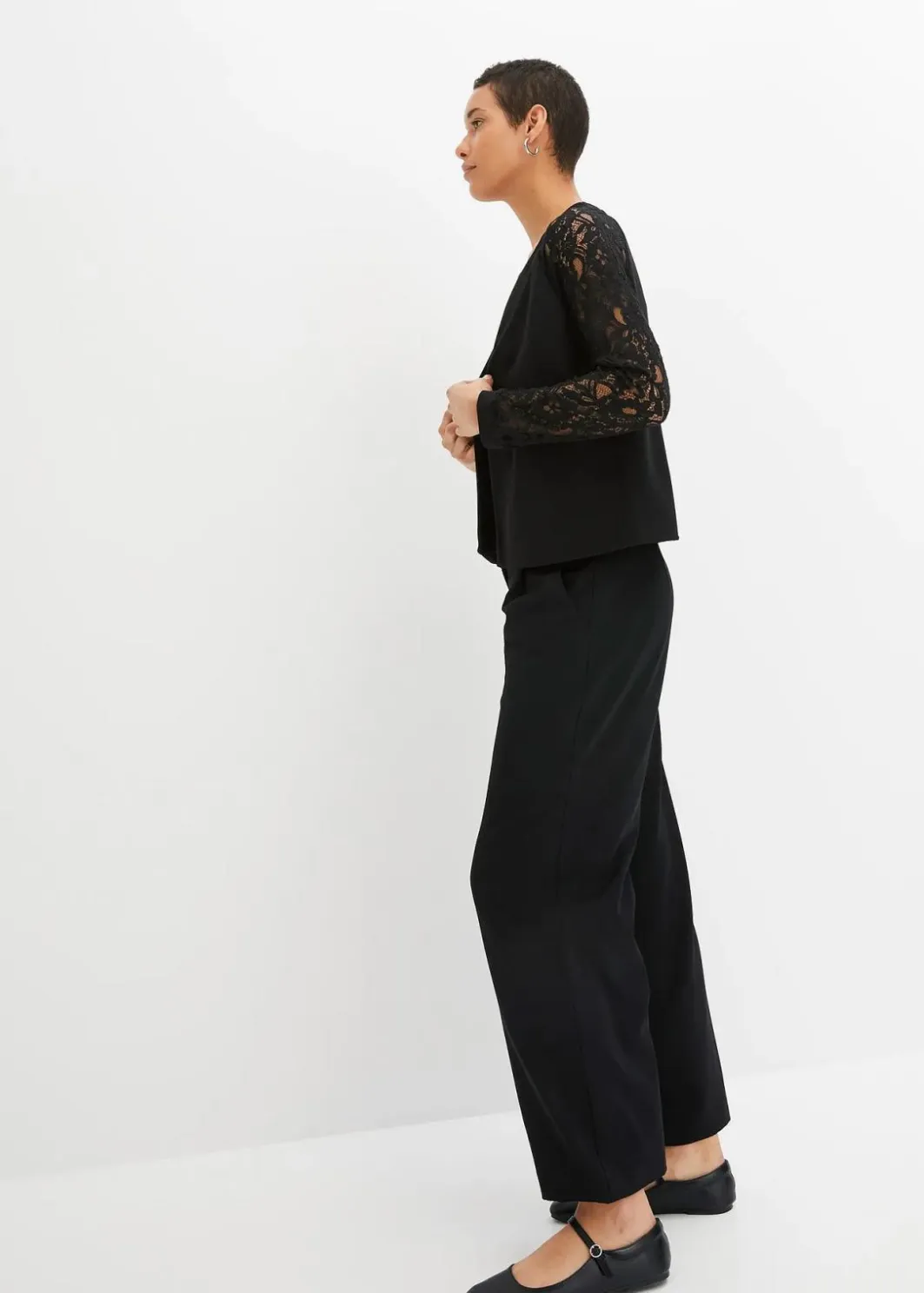 Damen bonprix Bekleidung·Basics|Festliche Mode|Blazer mit Spitzenärmeln