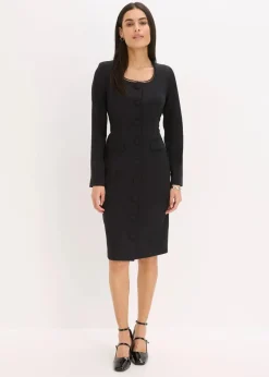 Damen bonprix Bekleidung·Pullover & Strickjacken|Kleider|Blazerkleid mit Spitzenkante
