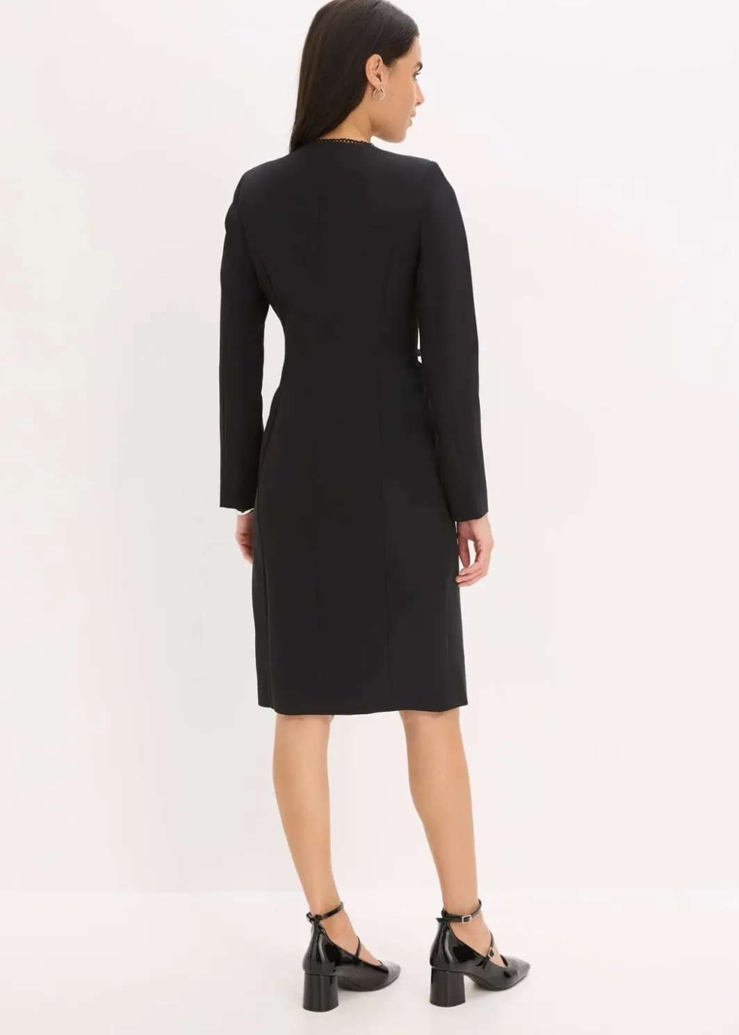Damen bonprix Bekleidung·Pullover & Strickjacken|Kleider|Blazerkleid mit Spitzenkante