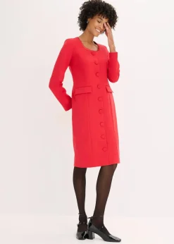 Damen bonprix Kleider|Bekleidung·Pullover & Strickjacken|Blazerkleid mit Spitzenkante