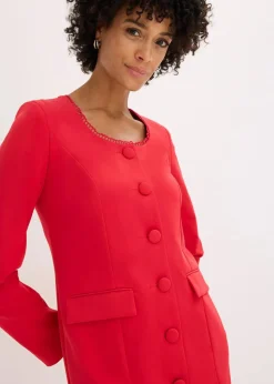 Damen bonprix Kleider|Bekleidung·Pullover & Strickjacken|Blazerkleid mit Spitzenkante