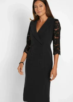 Damen bonprix Bekleidung·Pullover & Strickjacken|Kleider|Blazer-Kleid mit Spitzenärmeln