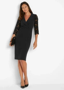 Damen bonprix Bekleidung·Pullover & Strickjacken|Kleider|Blazer-Kleid mit Spitzenärmeln