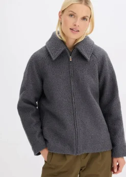 Outlet Blouson aus softem Bouclé Damen Jacken & Mäntel|Bekleidung·Hosen