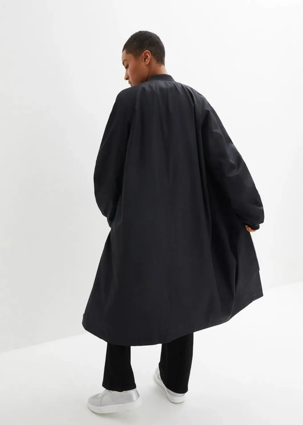 Damen bonprix Nachhaltigere Materialien|Jacken & Mäntel|Blouson-Mantel mit Strickkragen