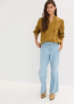 Best Bluse aus Baumwolle mit Spitzen-Details Damen Bekleidung·Jacken & Mäntel|Blusen & Tuniken