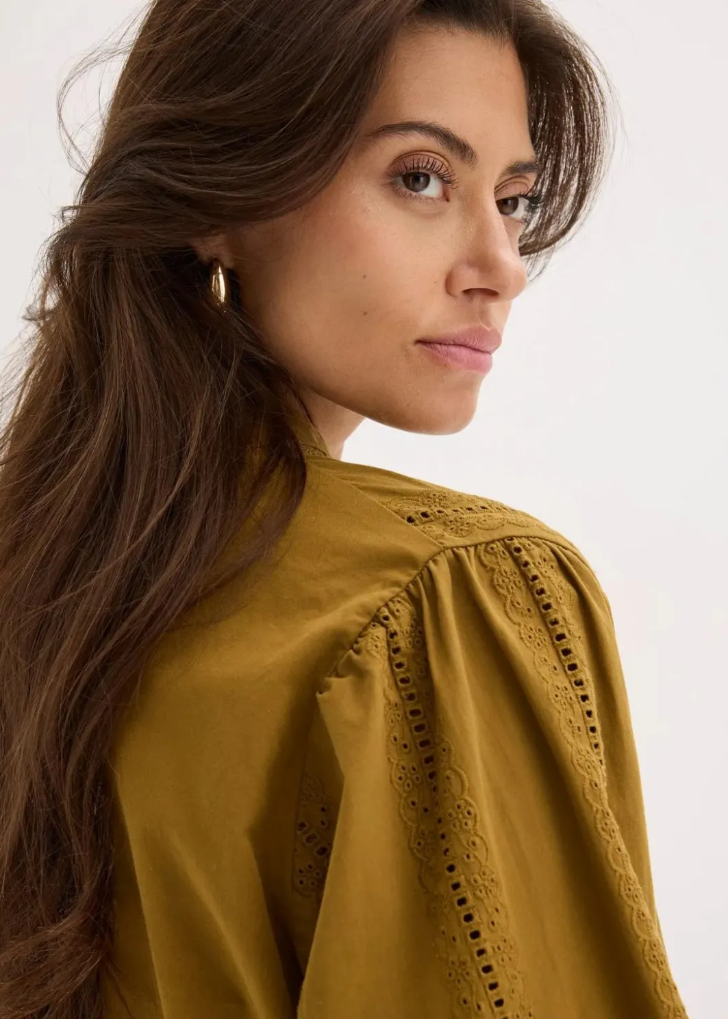 Best Bluse aus Baumwolle mit Spitzen-Details Damen Bekleidung·Jacken & Mäntel|Blusen & Tuniken