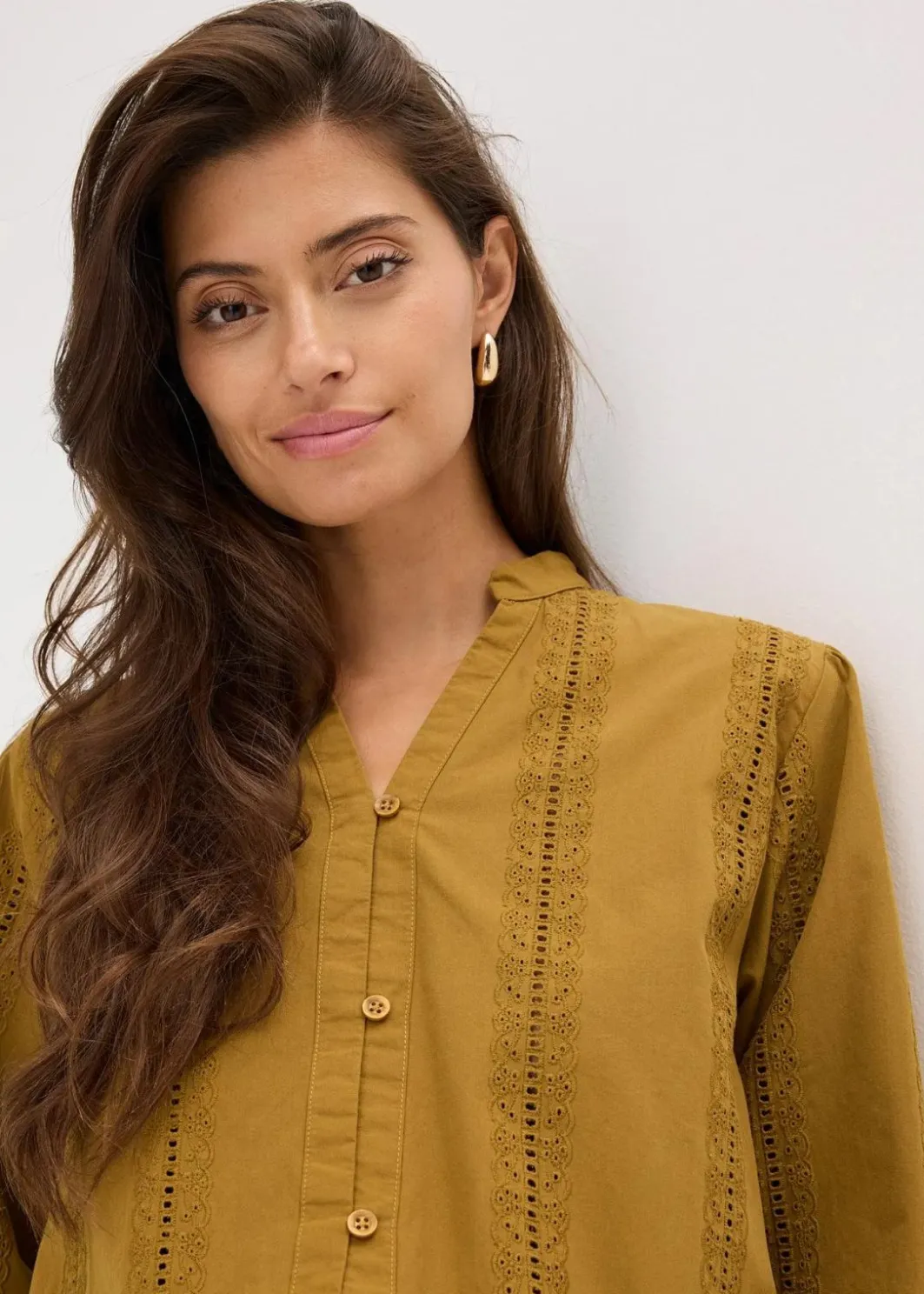 Best Bluse aus Baumwolle mit Spitzen-Details Damen Bekleidung·Jacken & Mäntel|Blusen & Tuniken