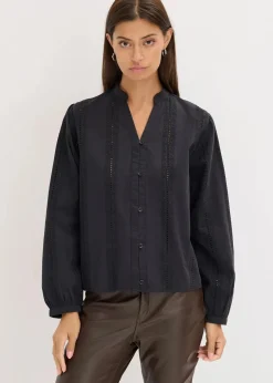 Sale Bluse aus Baumwolle mit Spitzen-Details Damen Blusen & Tuniken|Bekleidung·Jacken & Mäntel