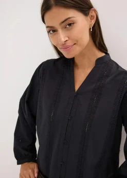 Sale Bluse aus Baumwolle mit Spitzen-Details Damen Blusen & Tuniken|Bekleidung·Jacken & Mäntel