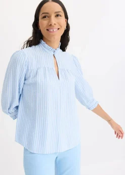 Outlet Bluse aus Baumwoll-Viskose Mix Damen Blusen & Tuniken