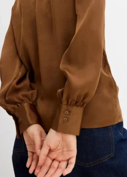 Clearance Bluse aus fließendem Satin Damen Blusen & Tuniken|Bekleidung·Jacken & Mäntel