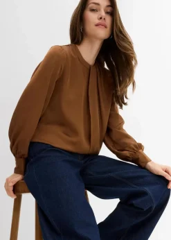Clearance Bluse aus fließendem Satin Damen Blusen & Tuniken|Bekleidung·Jacken & Mäntel